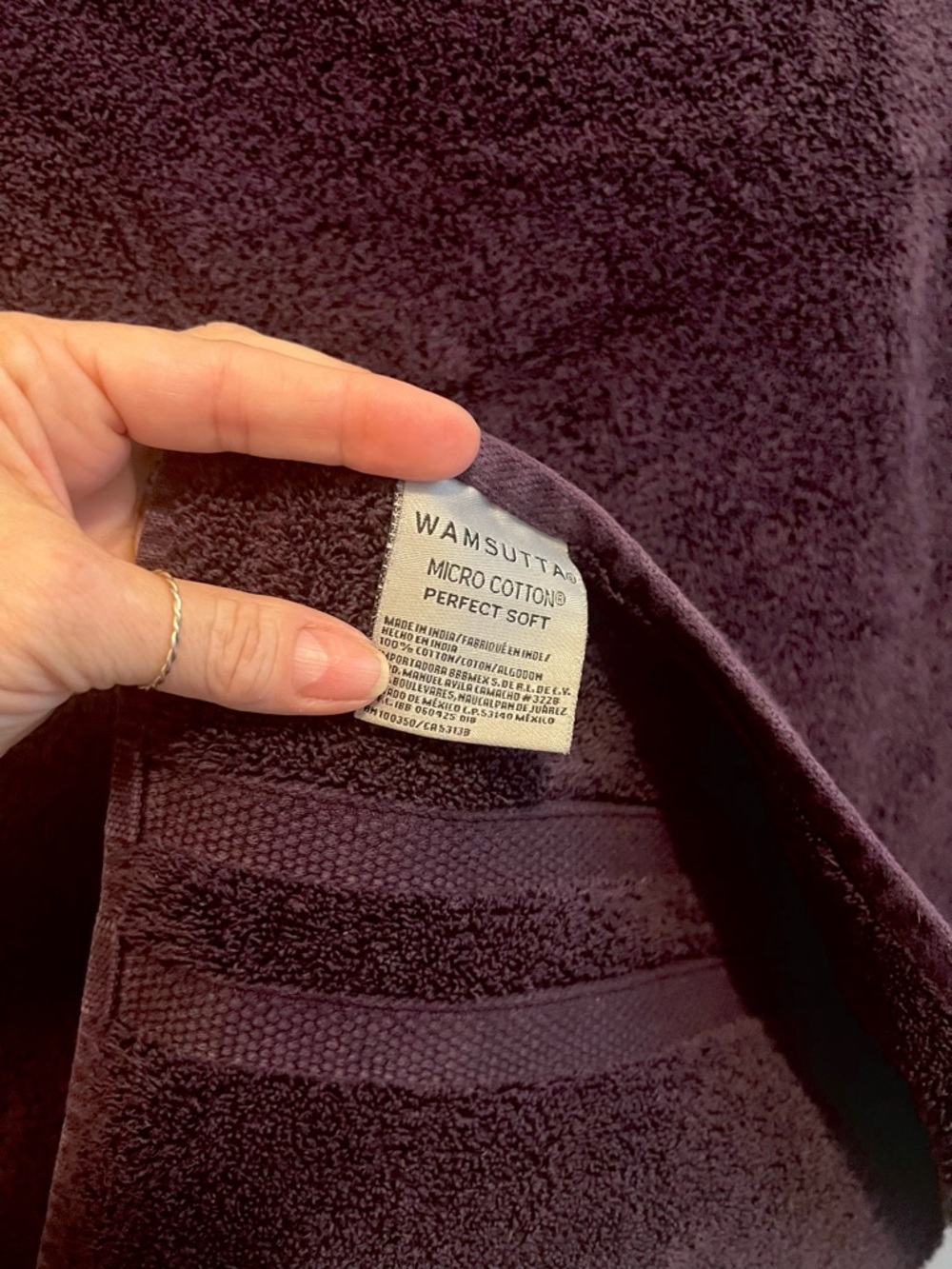 Wamsutta Plush Micro Cotton Bath & Hand Towels - Plum (2 ea.) - Picture 5 of 11